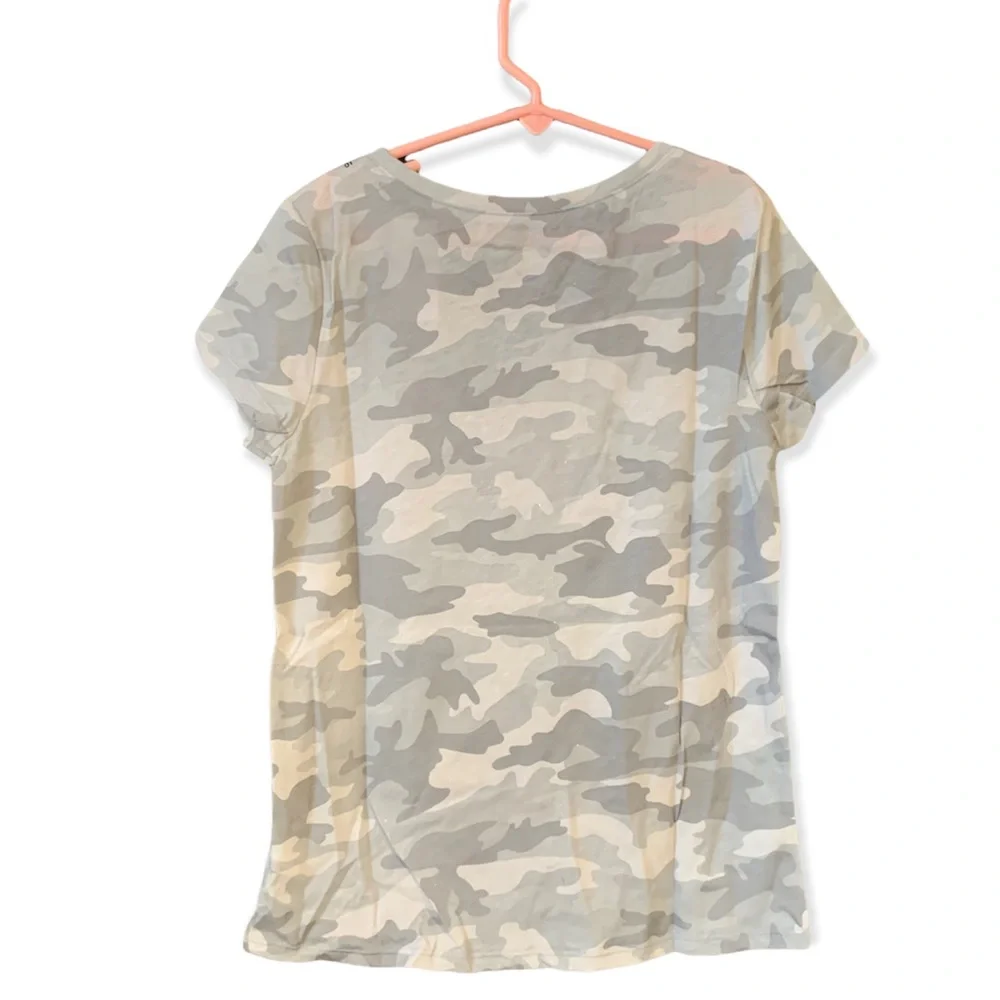 Justice Gray Camo Gold Glitter “GRL POWER” Short Sleeve Tee-Shirt